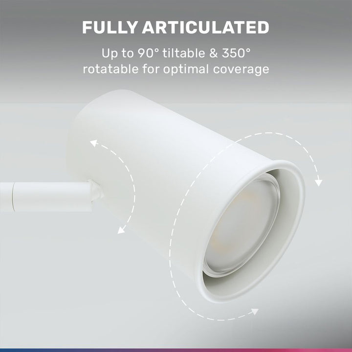 Hoftronic Smart Riga Smart LED Tafellamp Kantelbaar IP20 5.5W 345lm RGBWW GU10 Wit