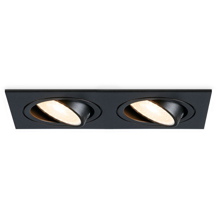 Hoftronic Mallorca LED Inbouwspot Kantelbaar Dimbaar IP20 8W 690lm GU10 Zwart