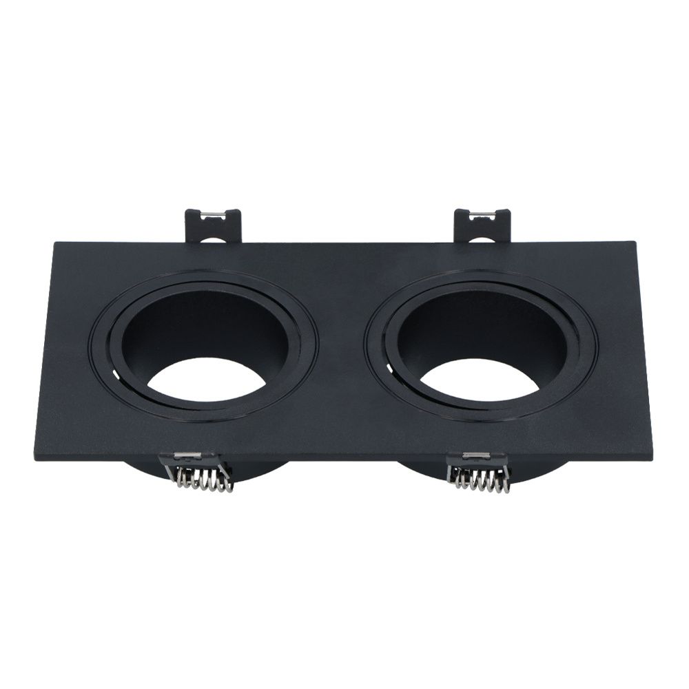 Hoftronic Mallorca LED Inbouwspot Kantelbaar IP20 8W 690lm 2-Lichts Zwart