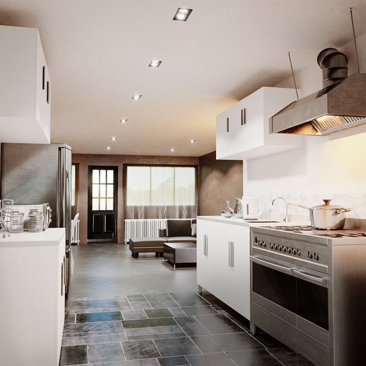 Hoftronic Mallorca LED Inbouwspot Kantelbaar Dimbaar IP20 8W 690lm GU10 Zwart