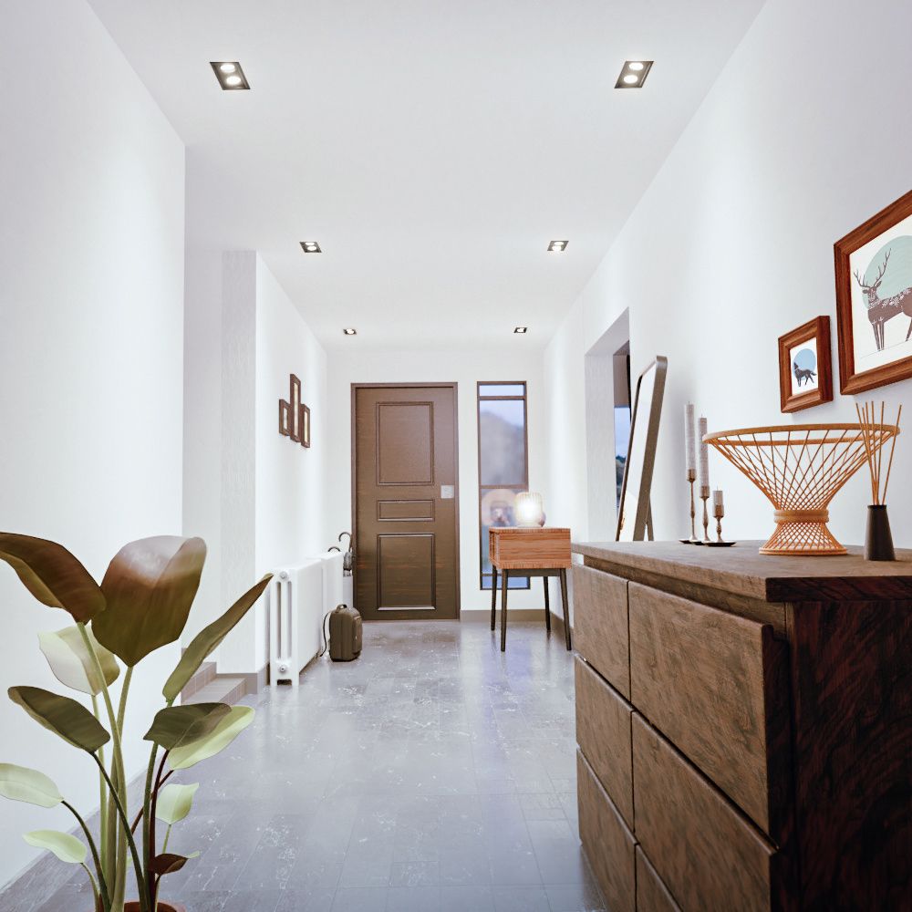 Hoftronic Mallorca Dubbele LED Inbouwspot Kantelbaar IP20 8W 690lm GU10 Zwart
