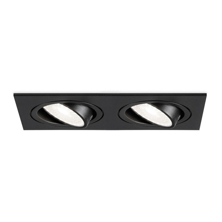 Hoftronic Mallorca Dubbele LED Inbouwspot Kantelbaar IP20 8W 690lm GU10 Zwart