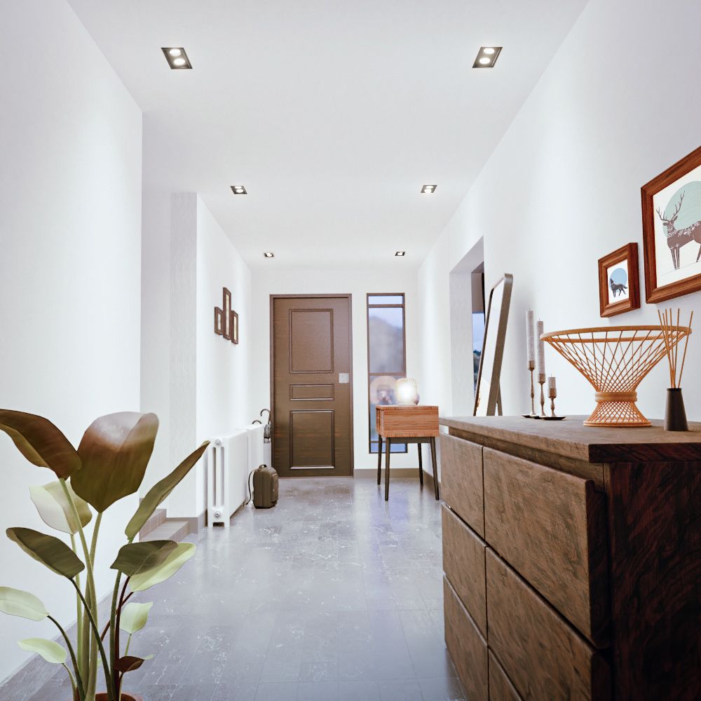 Hoftronic Mallorca LED Inbouwspot Dubbel Kantelbaar IP20 8W 690lm GU10 Zwart