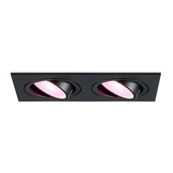 Hoftronic Smart Mallorca Smart LED Inbouwspot Dubbel Kantelbaar IP20 11W 700lm RGBWW GU10 Zwart