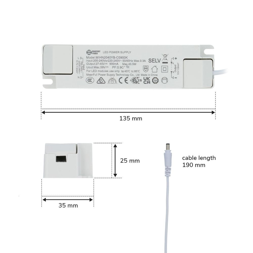 Hoftronic LED Paneel IP20 36W 4320lm 3000K 30x120cm