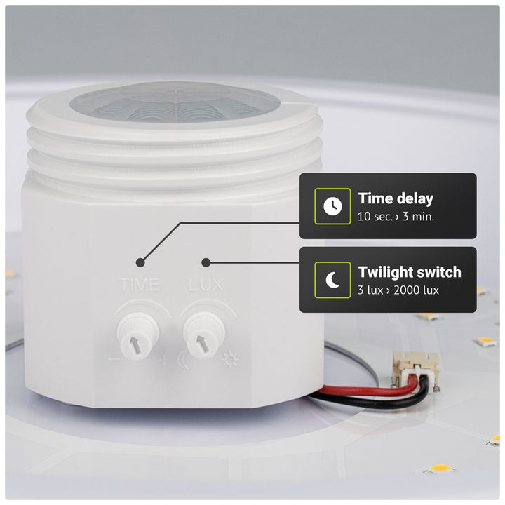 Hoftronic LED Plafonnière Sensor IP20 12W 1000lm Rond Ø29cm Wit