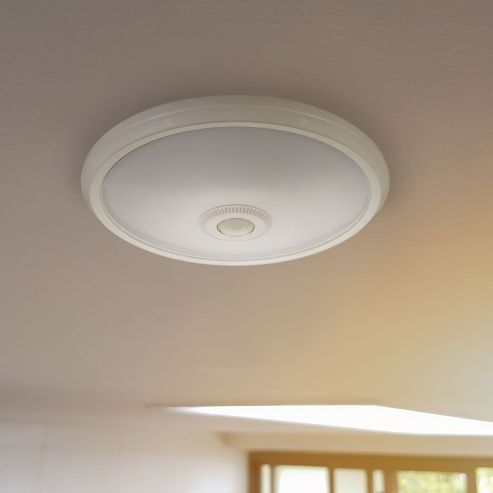 Hoftronic LED Plafondlamp met Bewegingssensor IP20 12W 1160lm Ø29cm Wit