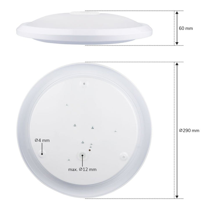 Hoftronic LED Plafondlamp met Bewegingssensor IP20 12W 1160lm Ø29cm Wit