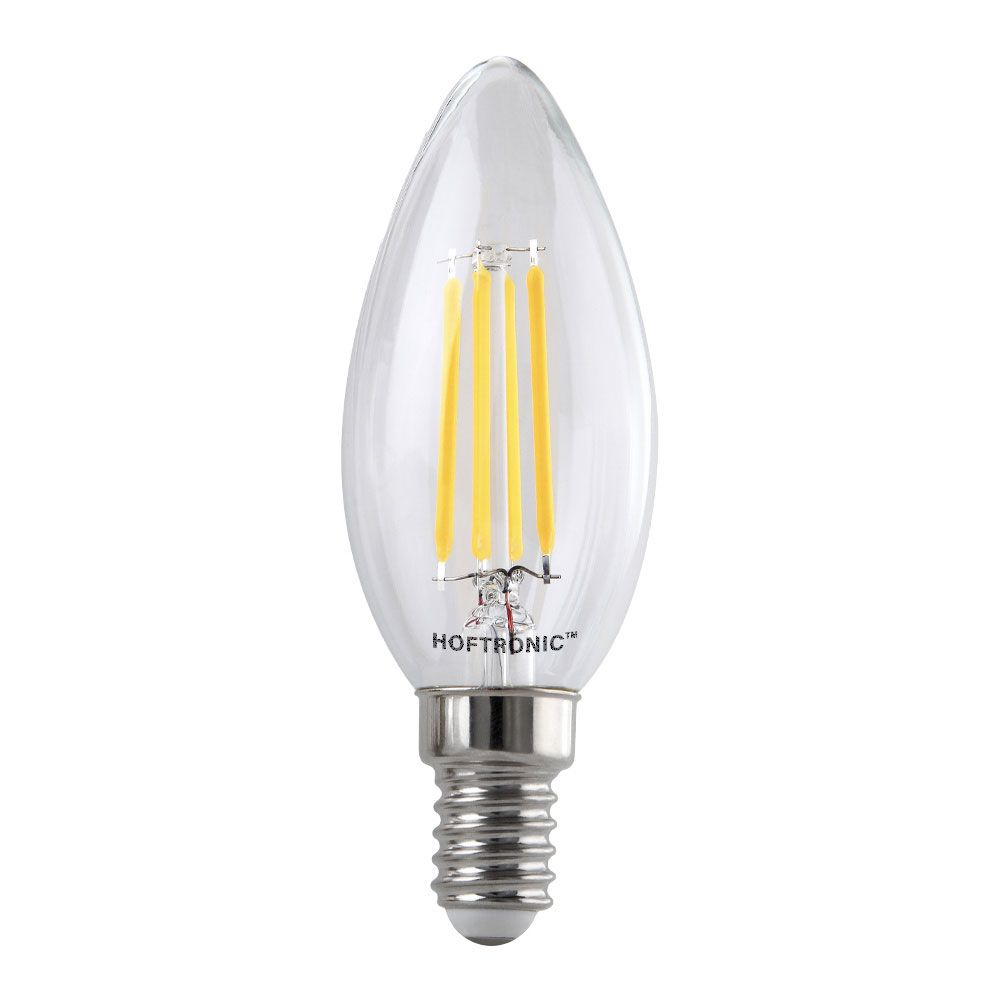 Hoftronic C37 E14 LED Filament Kaarslamp 4W 470lm 2700K