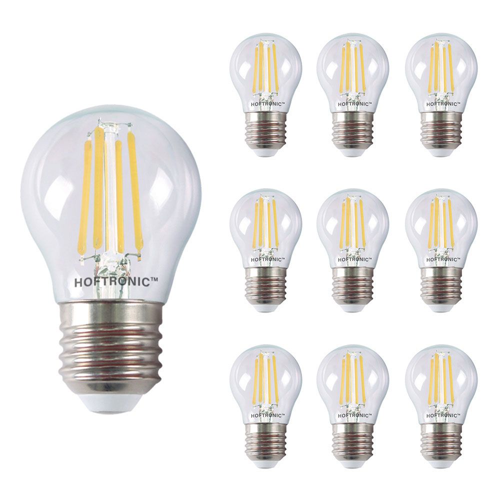 Hoftronic LED Filament Lamp E27 IP20 4W 470lm 2700K G45 10-Pack