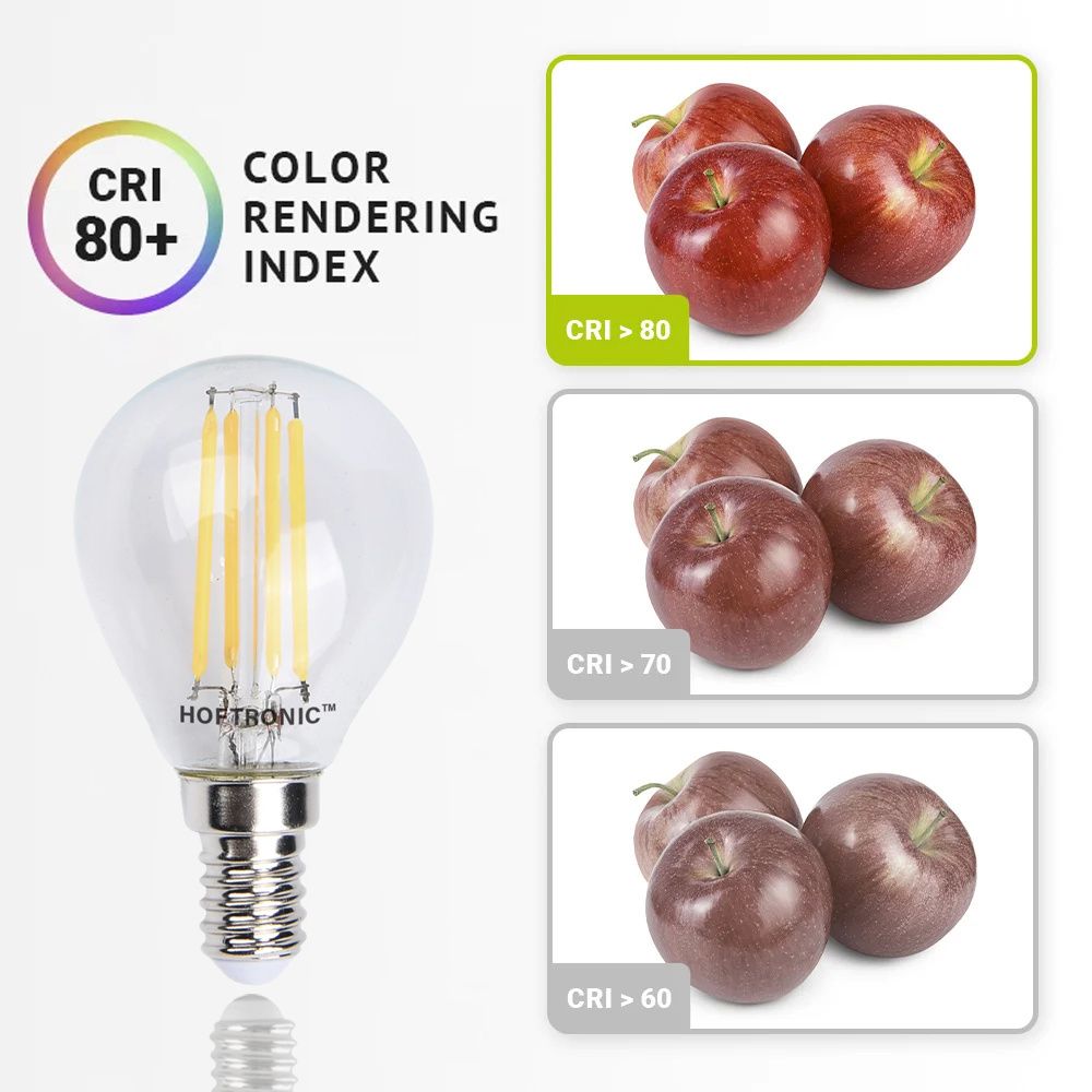 Hoftronic E14 LED Filament Lamp P45 IP20 4W 470lm 2700K 10-Pack