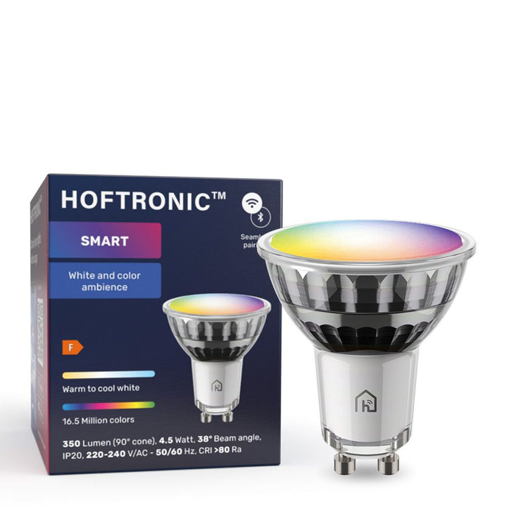 Hoftronic Smart LED Spot IP20 4.5W 350lm RGBWW GU10 Set van 10