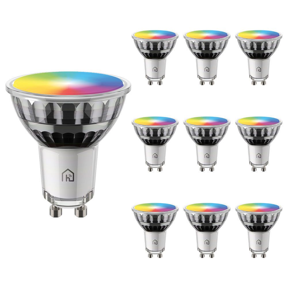 Hoftronic Smart LED Spot IP20 4.5W 350lm RGBWW GU10 Set van 10