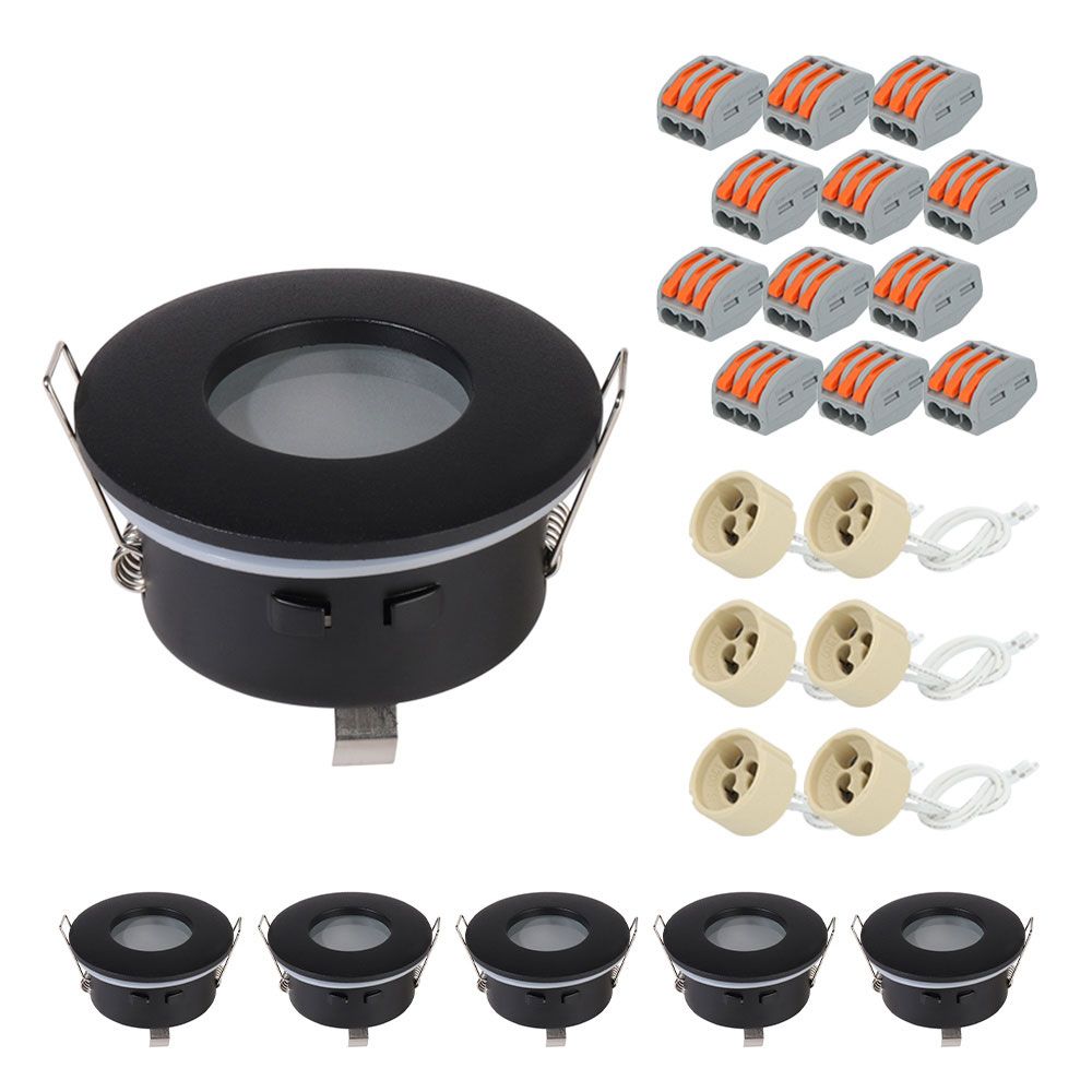 Hoftronic Bento LED Inbouwspot Armatuur IP44 GU10 8.3cm Rond Set van 6