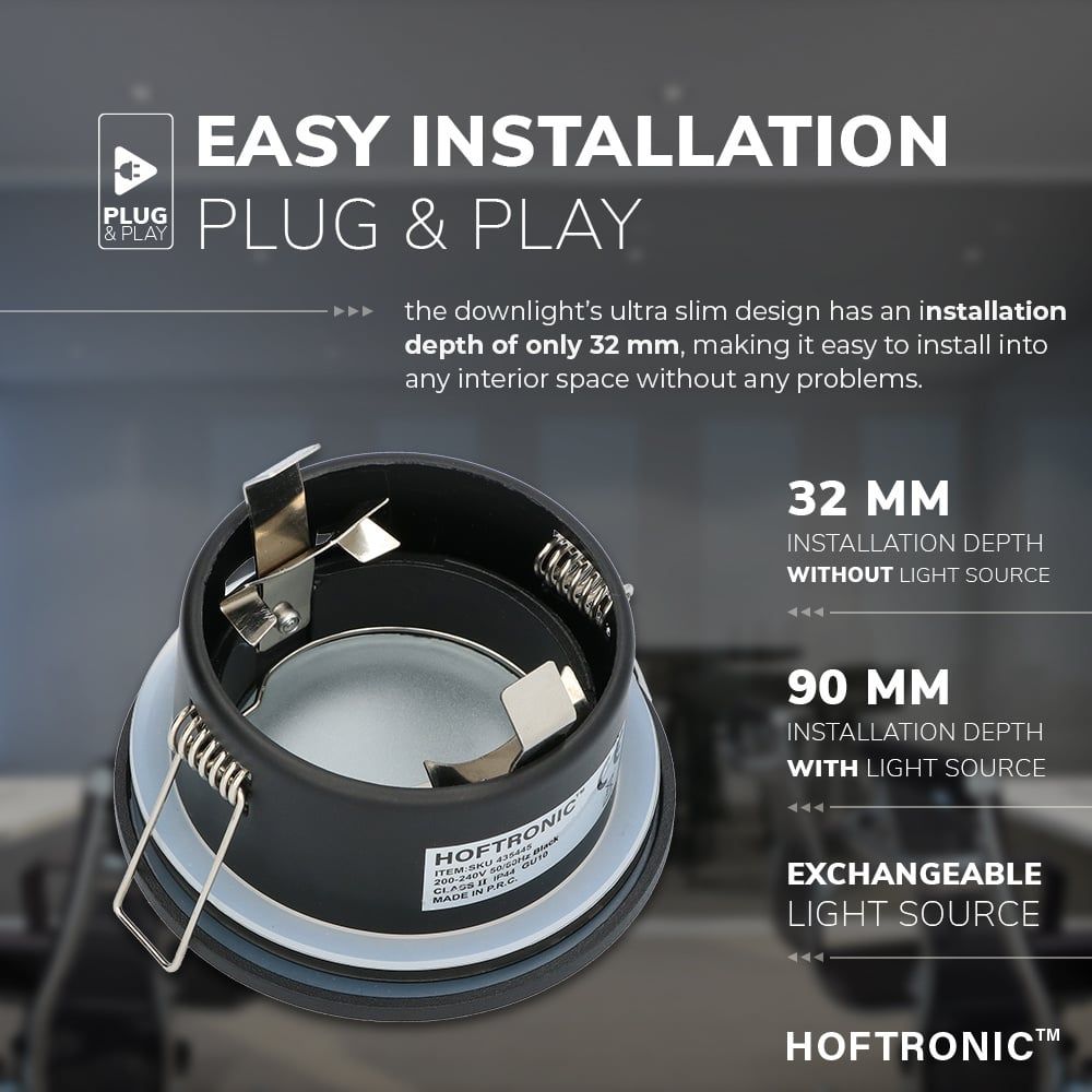 Hoftronic Bento LED Inbouwspot Armatuur IP44 GU10 8.3cm Rond Set van 6