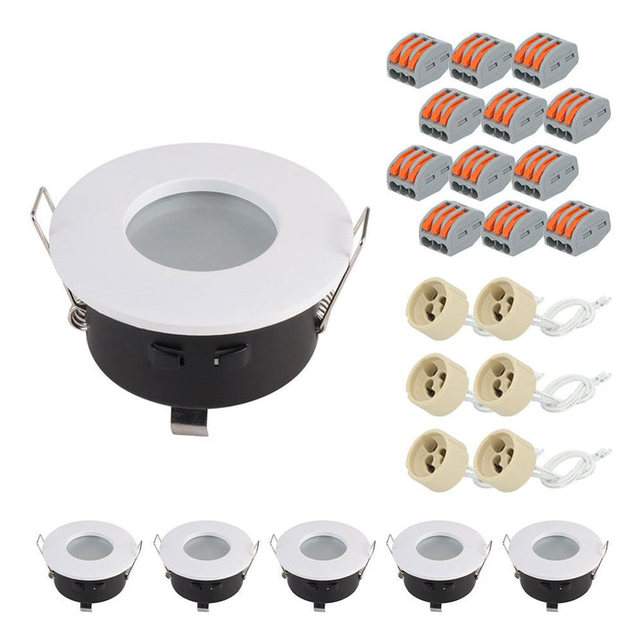 Hoftronic Raval LED Inbouwspots IP44 GU10 Ø83mm Set van 6