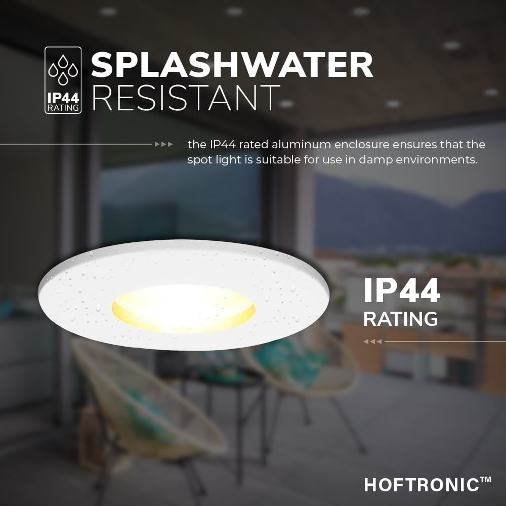 Hoftronic Raval LED Inbouwspots IP44 GU10 Ø83mm Set van 6