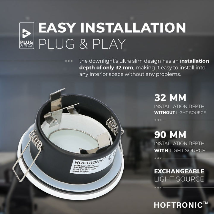 Hoftronic Raval LED Inbouwspots IP44 GU10 Ø83mm Set van 6