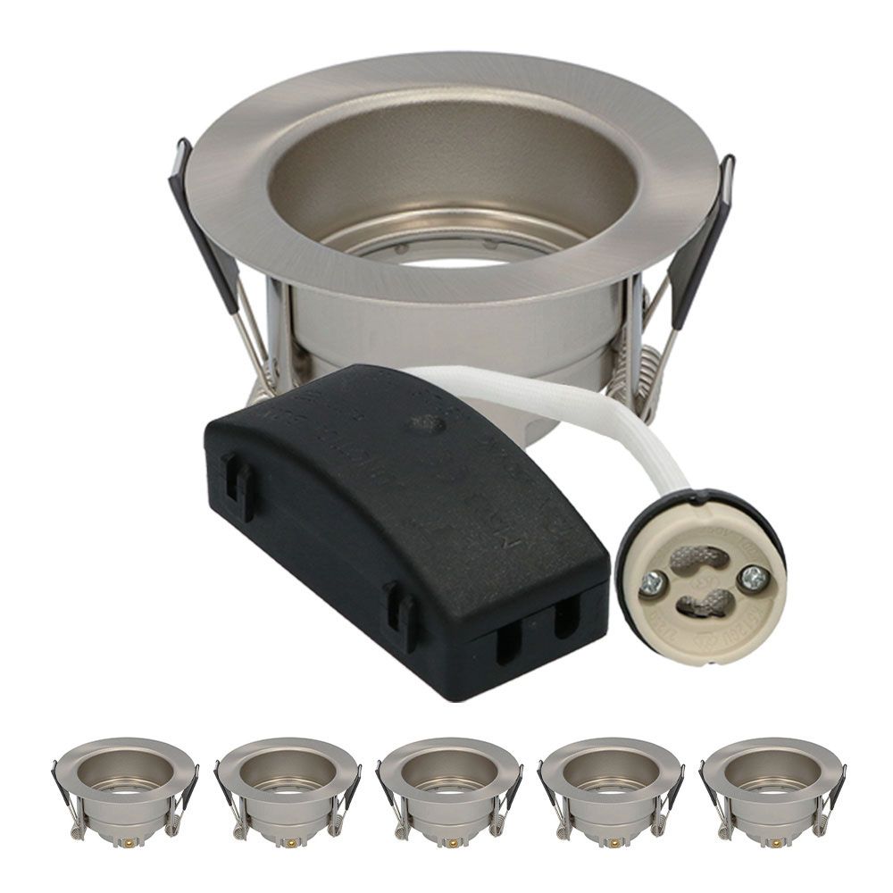 Hoftronic Rio LED Inbouwspot Armatuur IP65 GU10 Rond RVS Set van 6