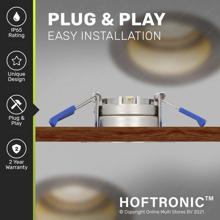 Hoftronic Rio LED Inbouwspot Armatuur IP65 GU10 Rond RVS Set van 6