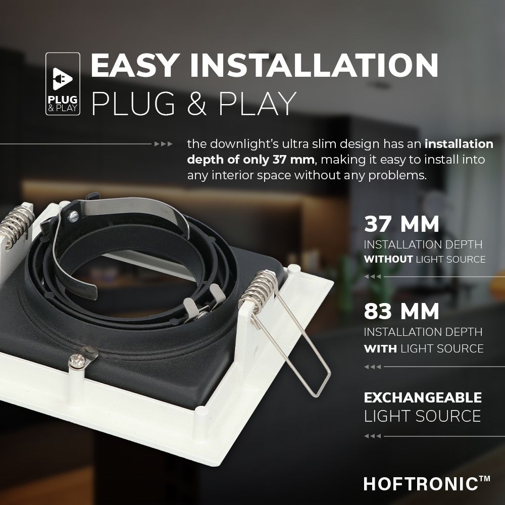 Hoftronic Altos LED Inbouwspot Kantelbaar IP20 GU10 6-Pack