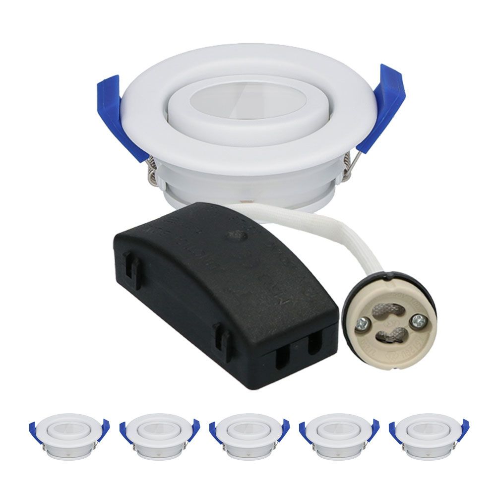 Hoftronic Peru LED Inbouwspot Kantelbaar IP65 GU10 Set van 6
