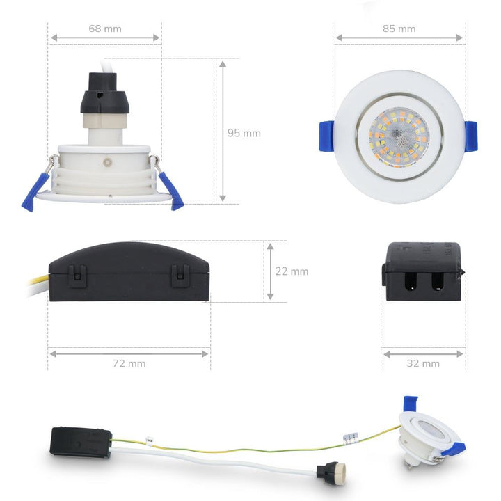 Hoftronic Peru LED Inbouwspot Kantelbaar IP65 GU10 Set van 6