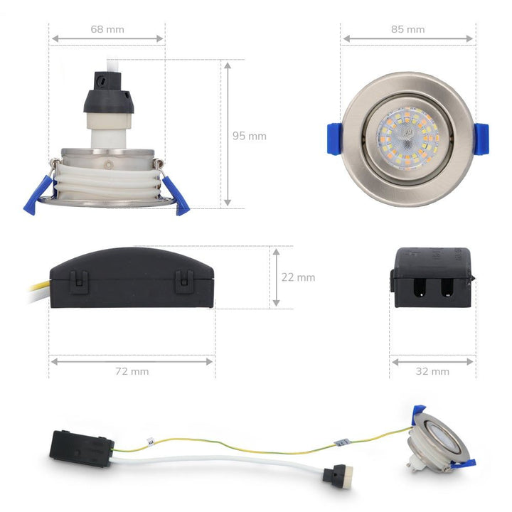 Hoftronic Peru LED Inbouwspot Kantelbaar IP65 GU10 Set van 6