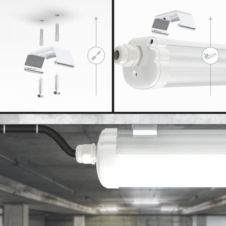 Hoftronic S-Series LED TL Armatuur IP65 48W 5760lm 6500K 150cm Set van 6