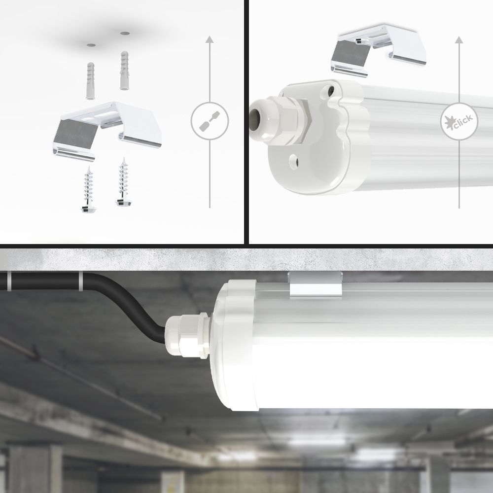 Hoftronic S-Series LED TL Armatuur IP65 24W 3840lm 4000K 120cm Set van 6