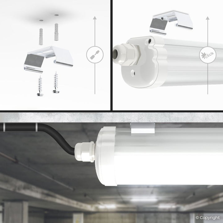 Hoftronic S-Series LED TL Armatuur IP65 32W 5120lm 6500K 150cm 4-Pack