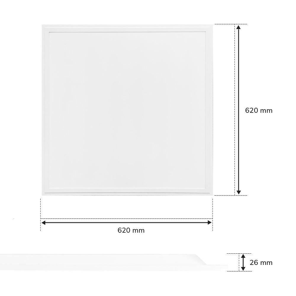 Hoftronic LED Paneel IP20 36W 4320lm 62x62cm 6-Pack