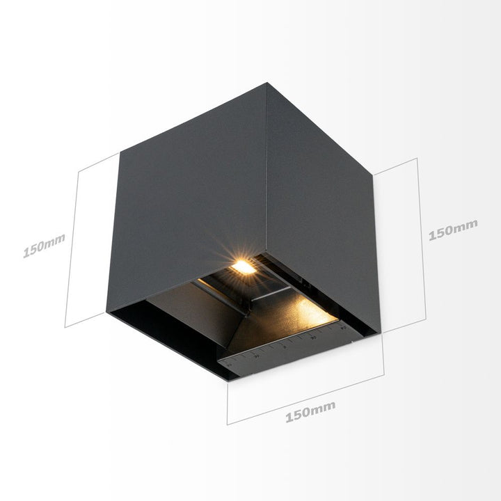 Hoftronic Kansas XL Solar LED Wandlamp IP54 9W 500lm 3000K Zwart