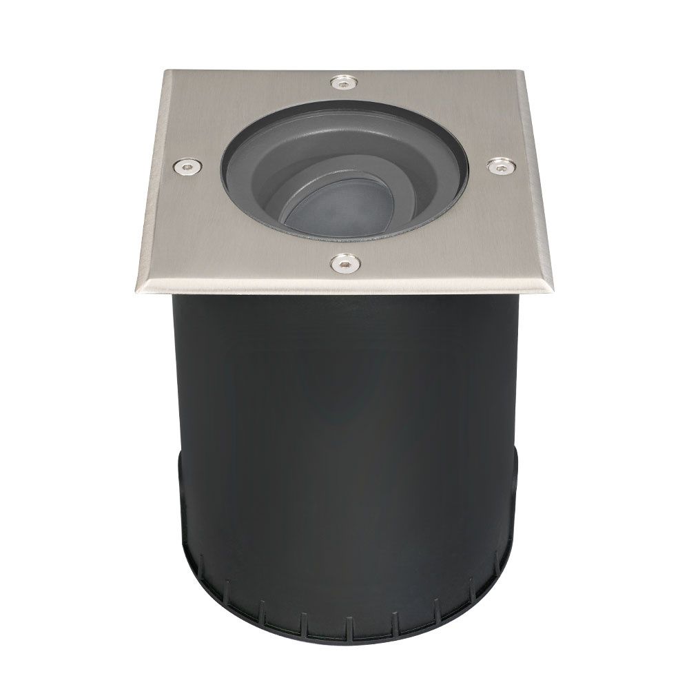 Hoftronic Cody LED Grondspot Kantelbaar IP67 Vierkant RVS GU10