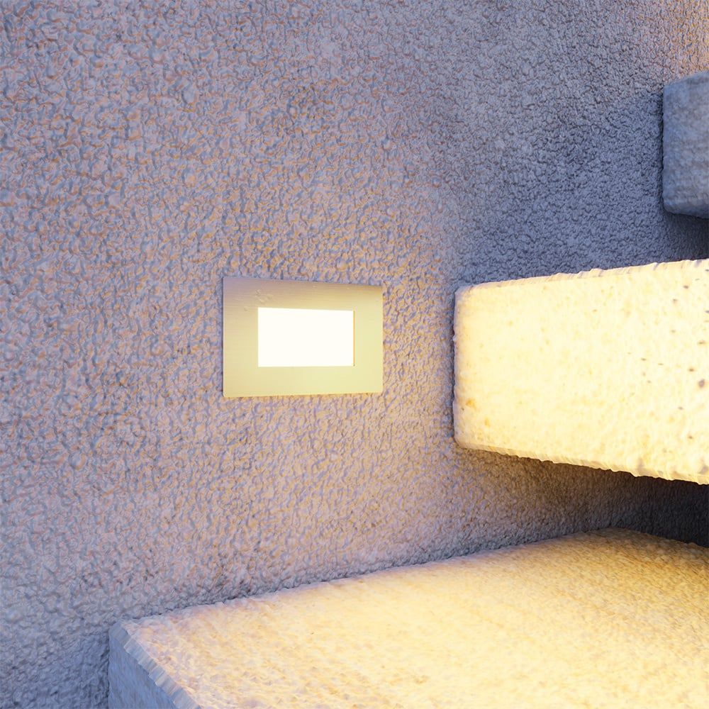 Hoftronic Dillon LED Inbouw Wandspot IP54 3W 340lm 3000K RVS