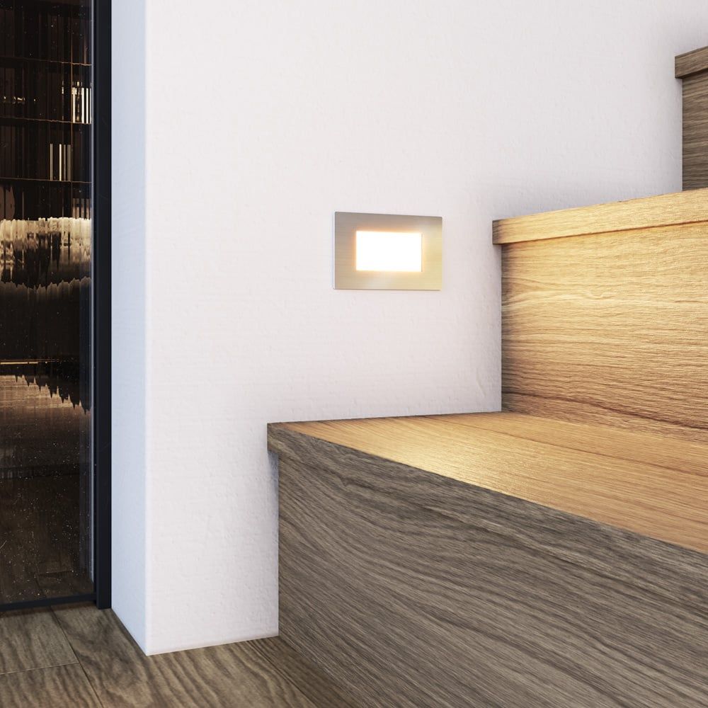 Hoftronic Dillon LED Inbouw Wandspot IP54 3W 340lm 3000K RVS