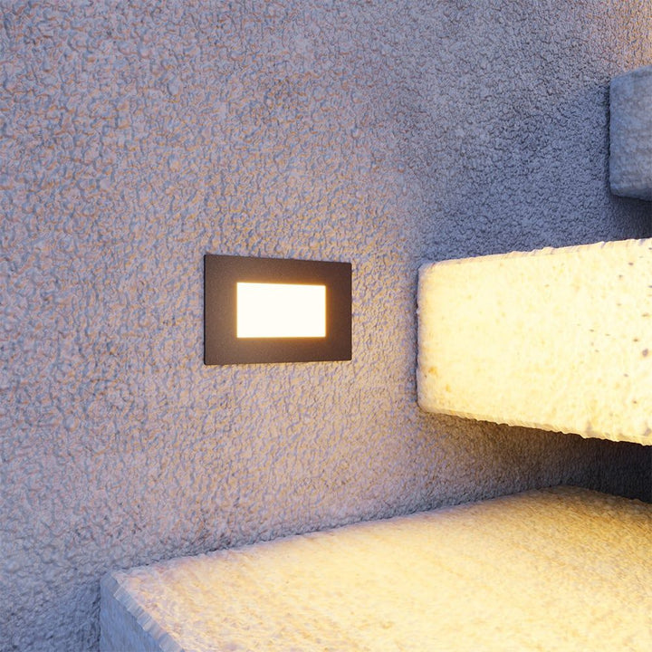 Hoftronic Dillon LED Inbouwspot Wandlamp IP54 3W 340lm 3000K Zwart