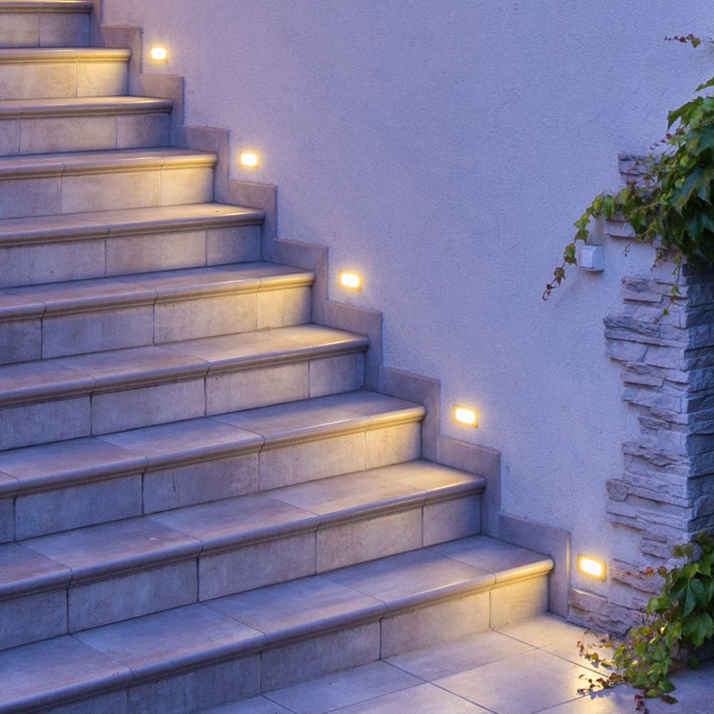 Hoftronic Dillon LED Inbouwspot Wandlamp IP54 3W 340lm 3000K Zwart