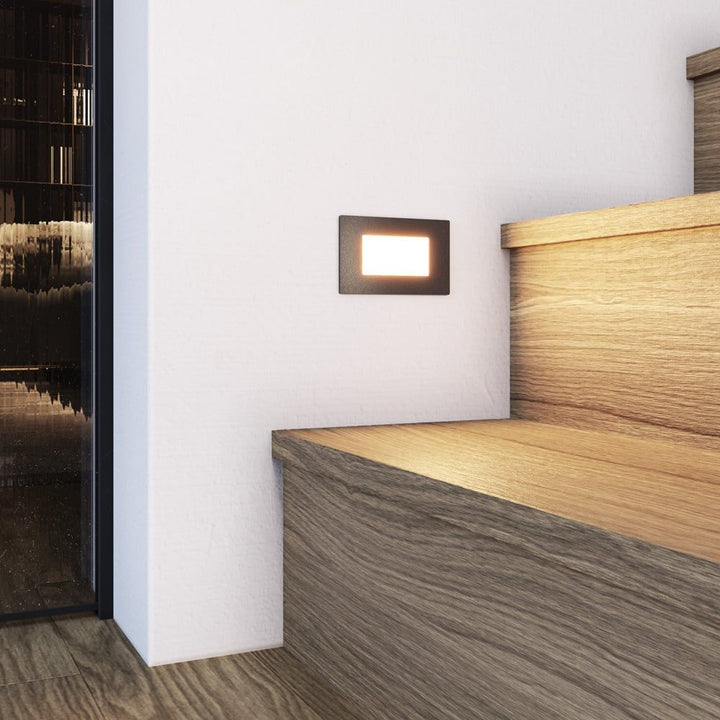 Hoftronic Dillon LED Inbouwspot Wandlamp IP54 3W 340lm 3000K Zwart