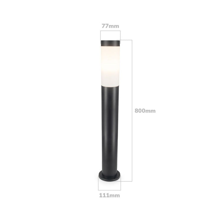 Hoftronic Dally LED Sokkellamp IP44 E27 Zwart 80cm