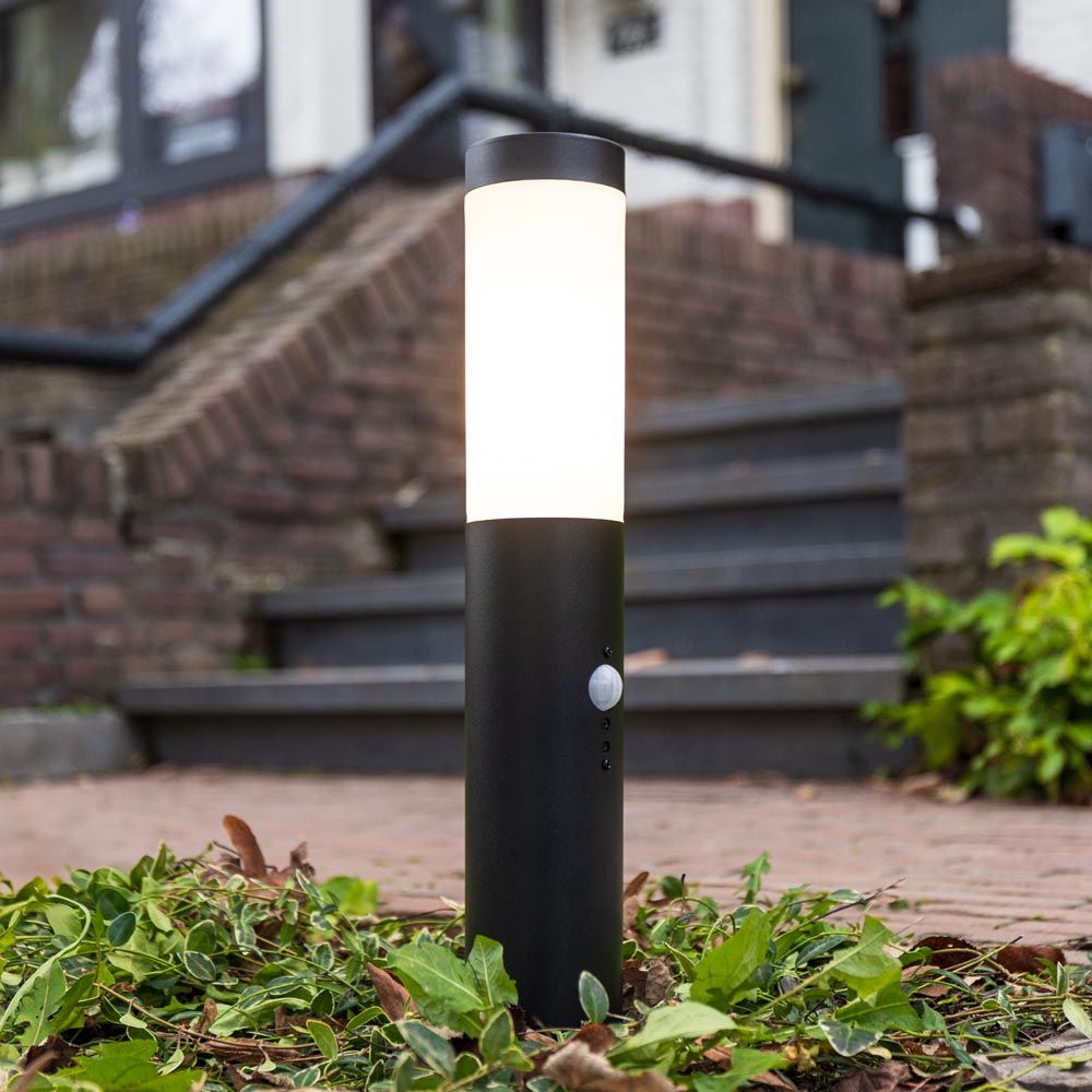 Hoftronic Dally LED Sokkellamp Sensor IP44 E27 45cm Zwart