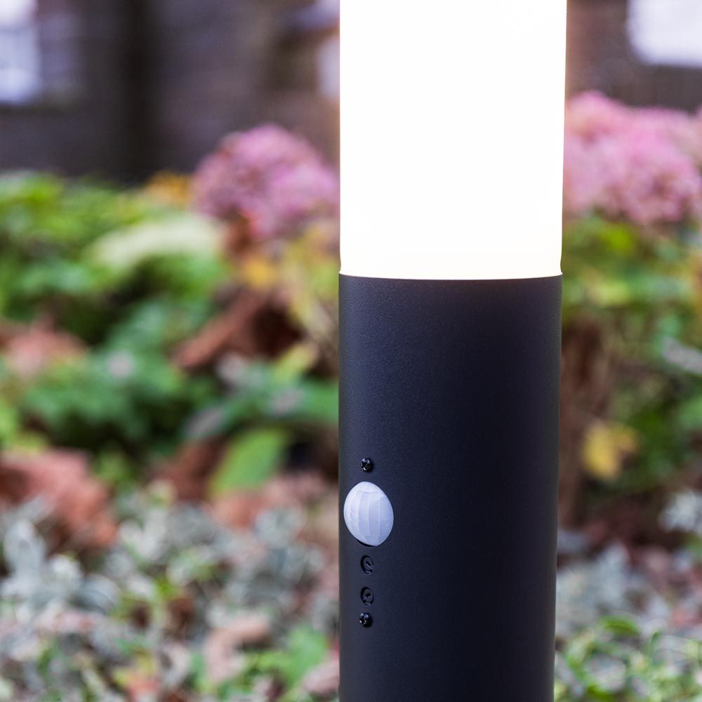 Hoftronic Dally LED Sokkellamp Sensor IP44 E27 45cm Zwart