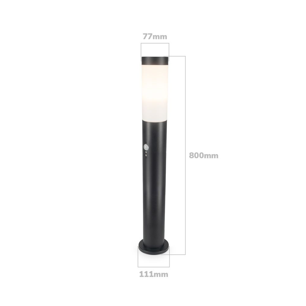 Hoftronic Dally LED Sokkellamp IP44 E27 80 cm Zwart
