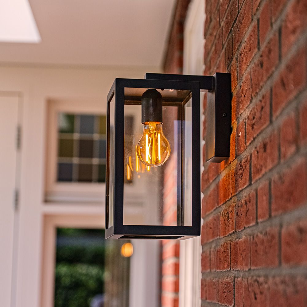 Hoftronic Brooks Wandlamp IP44 E27 Zwart