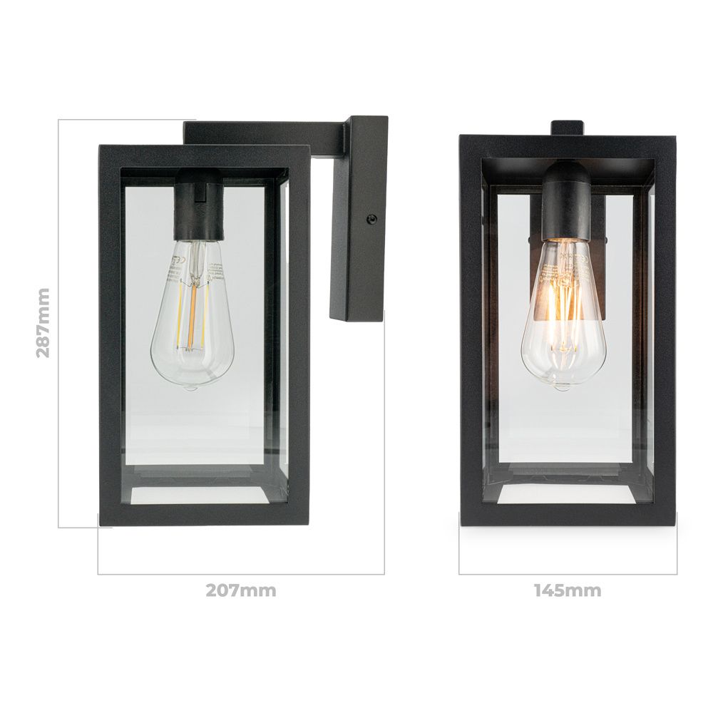 Hoftronic Brooks Wandlamp IP44 E27 Zwart