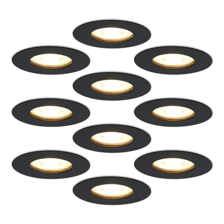 Hoftronic Bari LED Inbouwspots IP65 Dimbaar 4W 345lm Zwart 10-Pack