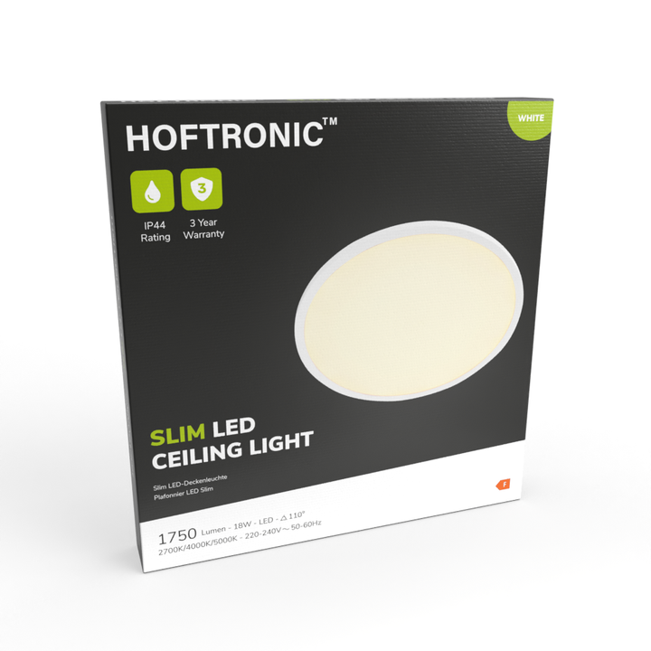 Hoftronic Slim LED Plafondlamp IP44 18W 1750lm CCT Rond Ø30cm