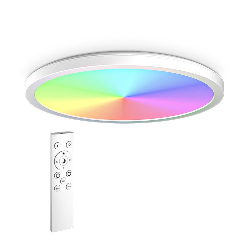 Hoftronic Slim LED Plafondlamp Badkamer IP44 18W 1750lm RGBWW Ø30cm Wit