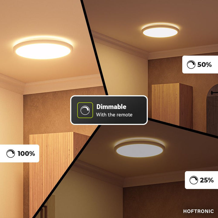 Hoftronic Slim LED Plafondlamp Badkamer IP44 18W 1750lm RGBWW Ø30cm Wit