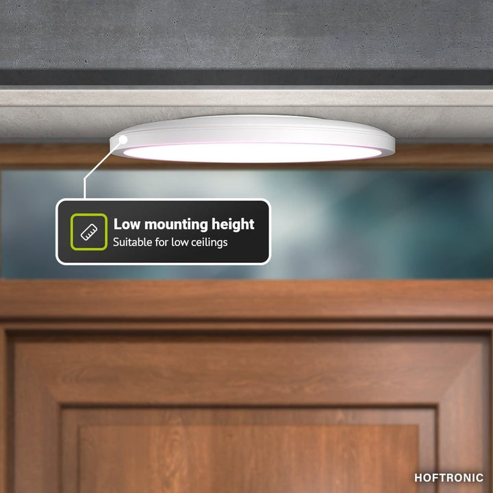 Hoftronic Slim LED Plafondlamp Badkamer IP44 18W 1750lm RGBWW Ø30cm Wit